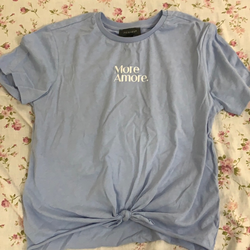 Baby blue cute crop top